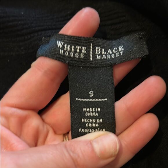White House Black Market Black Open Duster Cardigan - Picture 3 of 4